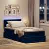 Lova su daiktų laikymo vieta ir LED Juoda 90 x 190 cm Aksomas