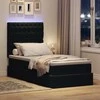 Lova su daiktų laikymo vieta ir LED Juoda 100 x 200 cm Aksomas