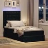 LED saugojimo lova su čiužiniu Juoda 90 x 200 cm Aksomas