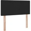 Lova su daiktų laikymo vieta ir LED Juoda 100 x 200 cm audinys