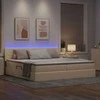 Lova su daiktų laikymo vieta ir LED Kremas 200 x 200 cm audinys