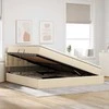 LED saugojimo lova su čiužiniu Kremas 200 x 200 cm Audinys
