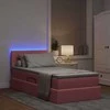 Lova su daiktų laikymo vieta ir LED Rožinė 100 x 200 cm Aksomas