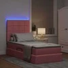 Lova su daiktų laikymo vieta ir LED Rožinė 100 x 200 cm Aksomas