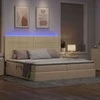 Lova su daiktų laikymo vieta ir LED su LED Kremas 200 x 200 cm