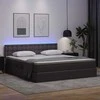 Lova su daiktų laikymo vieta ir LED su LED Pilka 160 x 200 cm