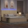 Lova su daiktų laikymo vieta ir LED su LED Kremas 200 x 200 cm