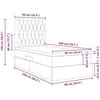 LED saugojimo lova su čiužiniu Taupe 90 x 200 cm Audinys
