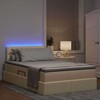 LED saugojimo lova su čiužiniu Kreminė 120 x 190 cm Audinys