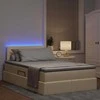 Lova su daiktų laikymo vieta ir LED su LED Kreminė 120 x 190 cm