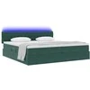 Lova su daiktų laikymo vieta ir LED Tamsiai žalia 200 x 200 cm