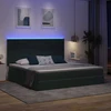 Lova su daiktų laikymo vieta ir LED Tamsiai žalia 200 x 200 cm