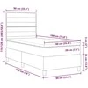 Kiemas lova su čiužiniu su LED Juoda 90 x 190 cm audinys