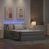 LED saugojimo lova su čiužiniu Šviesiai pilka 140 x 200 cm