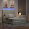 Lova su daiktų laikymo vieta ir LED Šviesiai pilka 140 x 190 cm