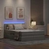LED saugojimo lova su čiužiniu Šviesiai pilka 140 x 200 cm