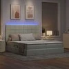 LED saugojimo lova su čiužiniu Šviesiai pilka 180 x 200 cm