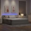 LED saugojimo lova su čiužiniu Šviesiai pilka 180 x 200 cm