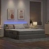 LED saugojimo lova su čiužiniu Šviesiai pilka 200 x 200 cm