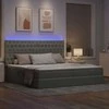 LED saugojimo lova su čiužiniu Šviesiai pilka 200 x 200 cm