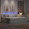 Lova su daiktų laikymo vieta ir LED Šviesiai pilka 200 x 200 cm