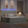Lova su daiktų laikymo vieta ir LED Šviesiai pilka 200 x 200 cm