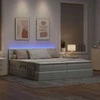 Lova su LED juostelėmis Šviesiai pilka 200 x 200 cm Aksomas