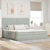 Lova su daiktų laikymo vieta ir LED Šviesiai pilka 200 x 200 cm