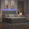 Lova su LED juostelėmis Šviesiai pilka 200 x 200 cm audinys