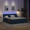 Lova su LED juostelėmis Tamsiai mėlyna 200 x 200 cm Aksomas