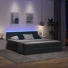 LED saugojimo lova su čiužiniu Tamsiai pilka 160 x 200 cm