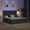 Lova su LED juostelėmis Tamsiai pilka 180 x 200 cm audinys