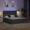 Lova su LED juostelėmis Tamsiai pilka 180 x 200 cm audinys