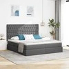Lova su LED juostelėmis Tamsiai pilka 200 x 200 cm audinys