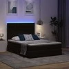 Lova su daiktų laikymo vieta ir LED Juoda 140 x 200 cm Aksomas