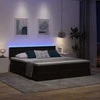 LED saugojimo lova su čiužiniu Juoda 160 x 200 cm Aksomas