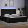 Lova su daiktų laikymo vieta ir LED su LED Juoda 160 x 200 cm
