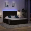 LED saugojimo lova su čiužiniu Juoda 160 x 200 cm Aksomas