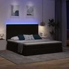 LED saugojimo lova su čiužiniu Juoda 180 x 200 cm Aksomas