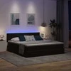 LED saugojimo lova su čiužiniu Juoda 180 x 200 cm Aksomas
