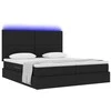 LED saugojimo lova su čiužiniu Juoda 180 x 200 cm Audinys