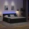 Lova su LED juostelių žibintais Juoda 200 x 200 cm audinys