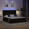 LED saugojimo lova su čiužiniu Juoda 200 x 200 cm Aksomas