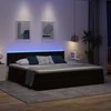 Lova su daiktų laikymo vieta ir LED Juoda 200 x 200 cm Aksomas