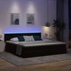 LED saugojimo lova su čiužiniu Juoda 200 x 200 cm Aksomas