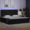 Lova su daiktų laikymo vieta ir LED su LED Juoda 200 x 200 cm