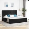 Lova su daiktų laikymo vieta ir LED Juoda 200 x 200 cm Aksomas