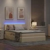 Lova su daiktų laikymo vieta ir LED Kremas 140 x 200 cm audinys