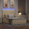 LED saugojimo lova su čiužiniu Kremas 140 x 190 cm Audinys