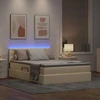 Lova su daiktų laikymo vieta ir LED Kremas 140 x 190 cm audinys